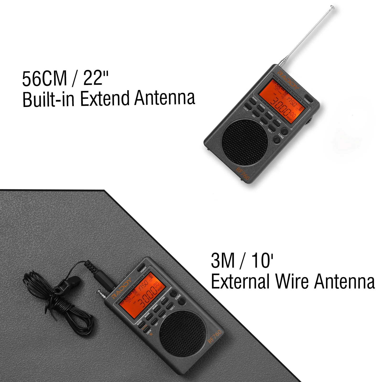 Raddy RF760 SSB Shortwave Radio FM AM SW CB VHF UHF WX AIR Marine Full Band Receiver | NOAA Alert | Rechargeable - Image 5