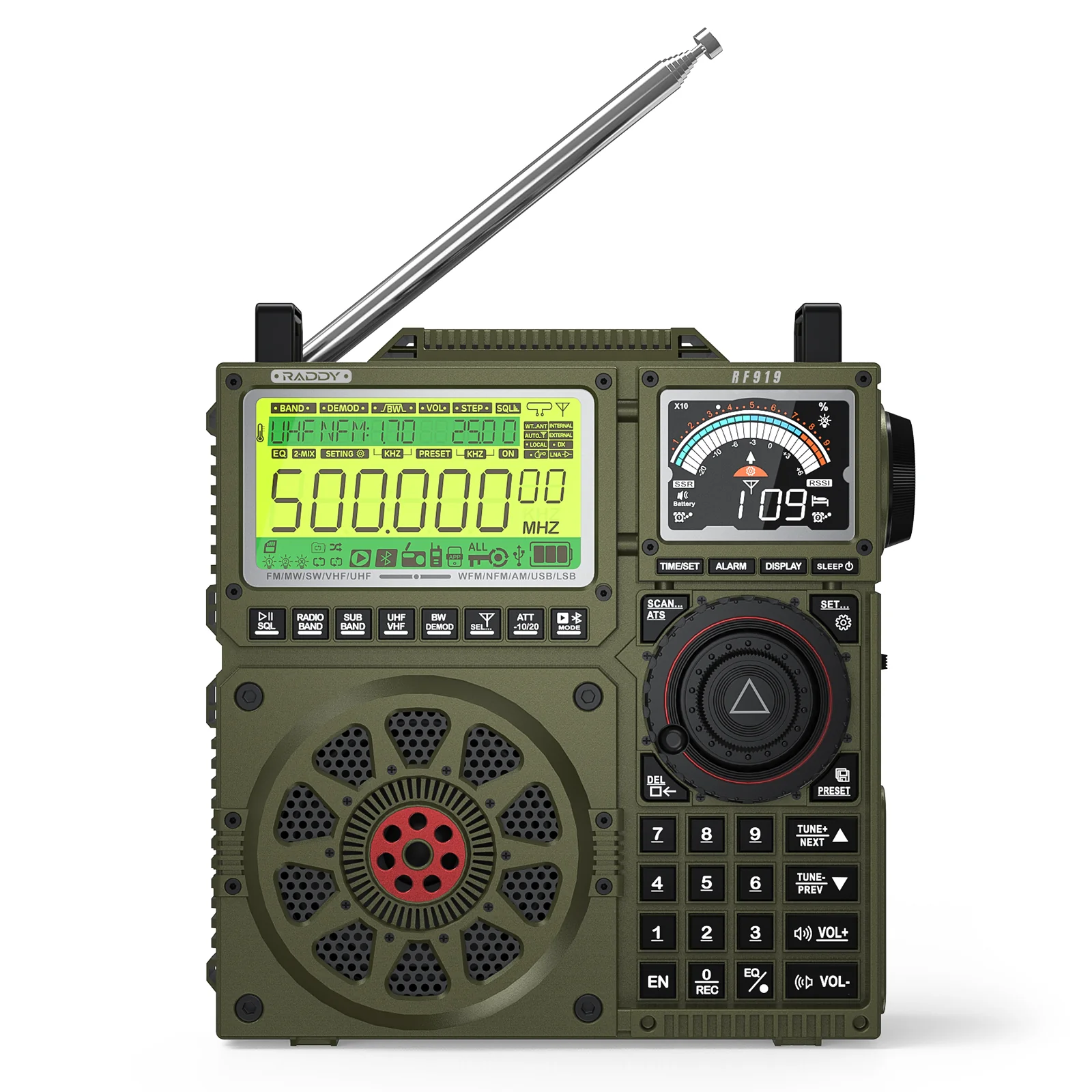 Raddy RF919 Shortwave Radio | Full Band Receiver with SSB | 20W Bluetooth 5.1 | APP Remote Control | Antenna Tuner | 5000mAh Battery | Dual Screens - Image 15