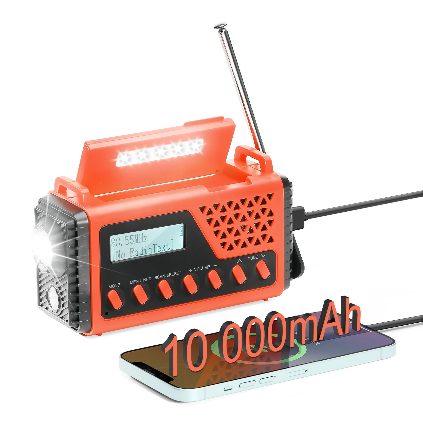 Raddy SD10 Emergency Radio | DAB/DAB+/FM/Bluetooth | Solar Crank | Power Bank | SOS | Alarm Clock | Headphone Jack [DISCONTINUED]