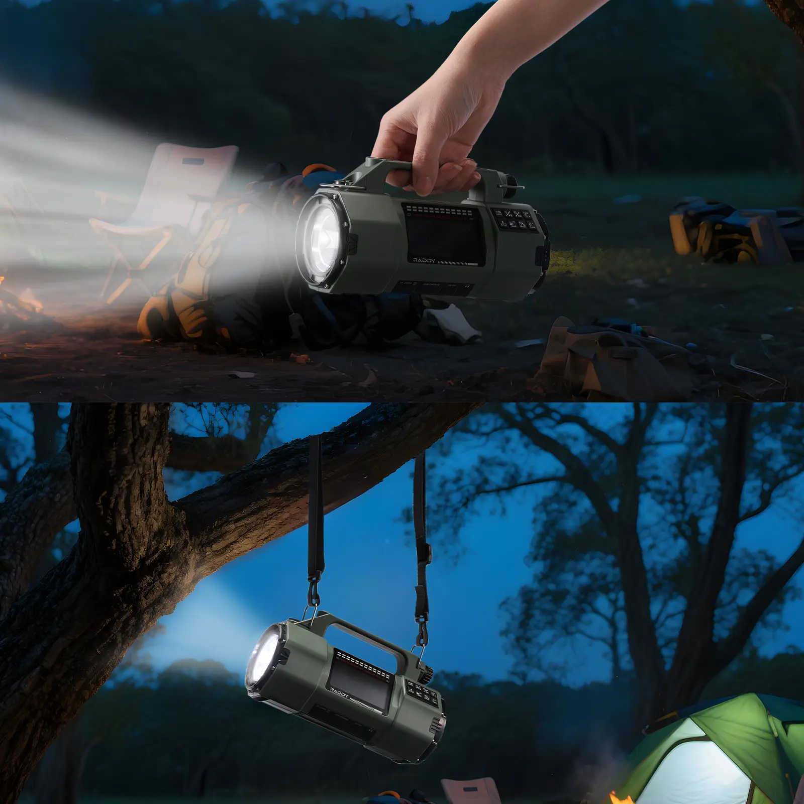 Raddy SH-907 Emergency Radio | AM/FM/SW/VHF | APP Control | Hand Crank Solar | 5000mAh Replaceable Battery | Flashlight | SOS | - Image 7