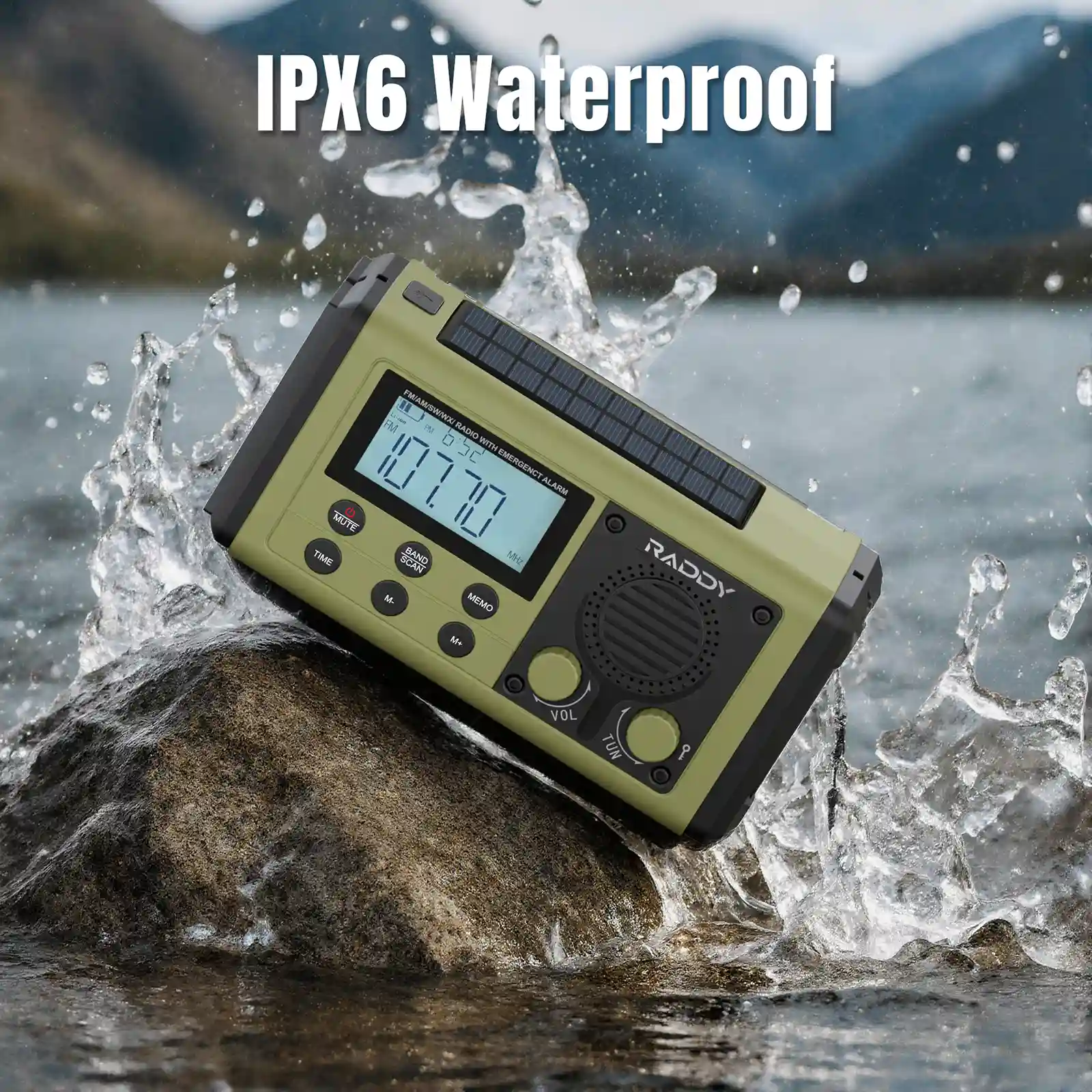 Raddy SH-908 Emergency Radio | IPX6 | AM/FM/SW | 10 000mAh Battery | Solar & USB Charging | Flashlight Reading Lamp | SOS | Compass - Image 4