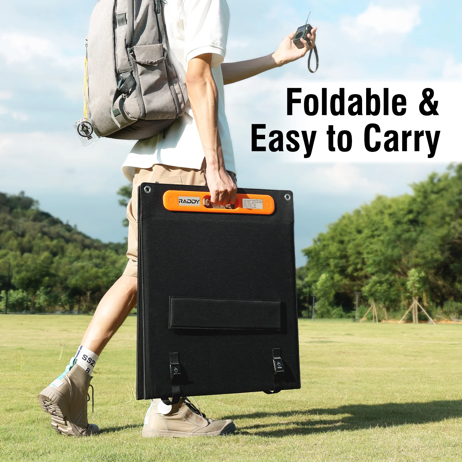 Raddy SP200 Foldable Solar Panel | 200W | IP67 Waterproof | USB & QC & MC4 Output | Adjustable Stand [DISCONTINUED] - Image 4