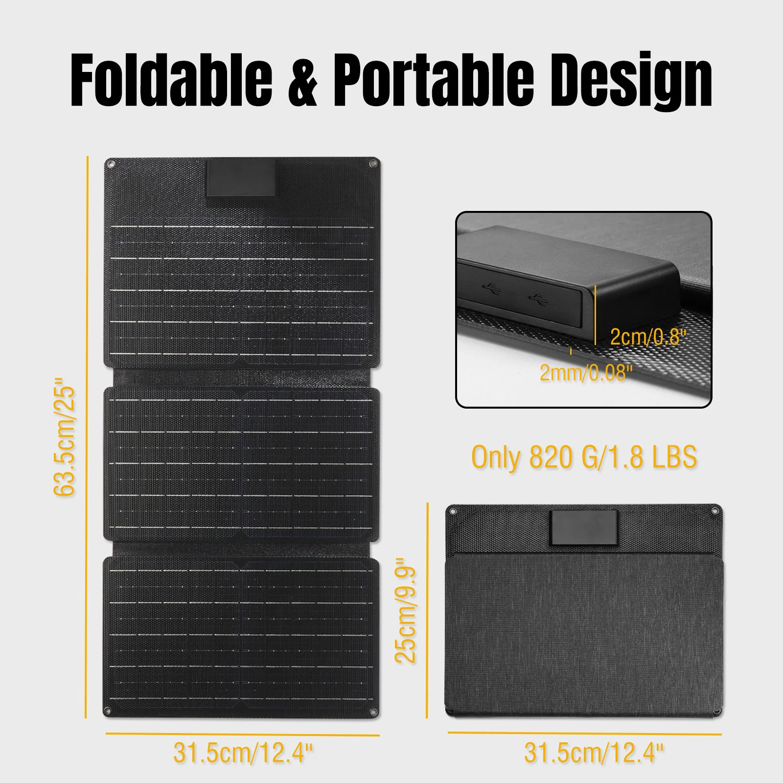 Raddy SP30 Solar Panel | 30W | Foldable Portable Charger | QC3.0 Fast Charging | USB Port Type-C - Image 6