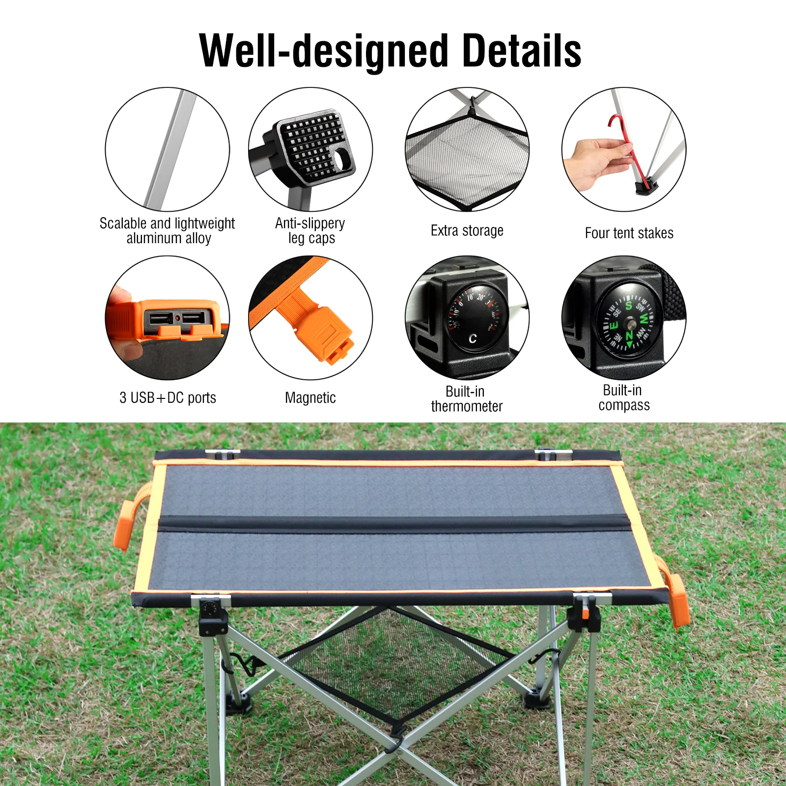 Raddy ST30 30W Solar Camp Table | Foldable | IP65 Waterproof | Portable Solar Panel Charger [DISCONTINUED] - Image 2