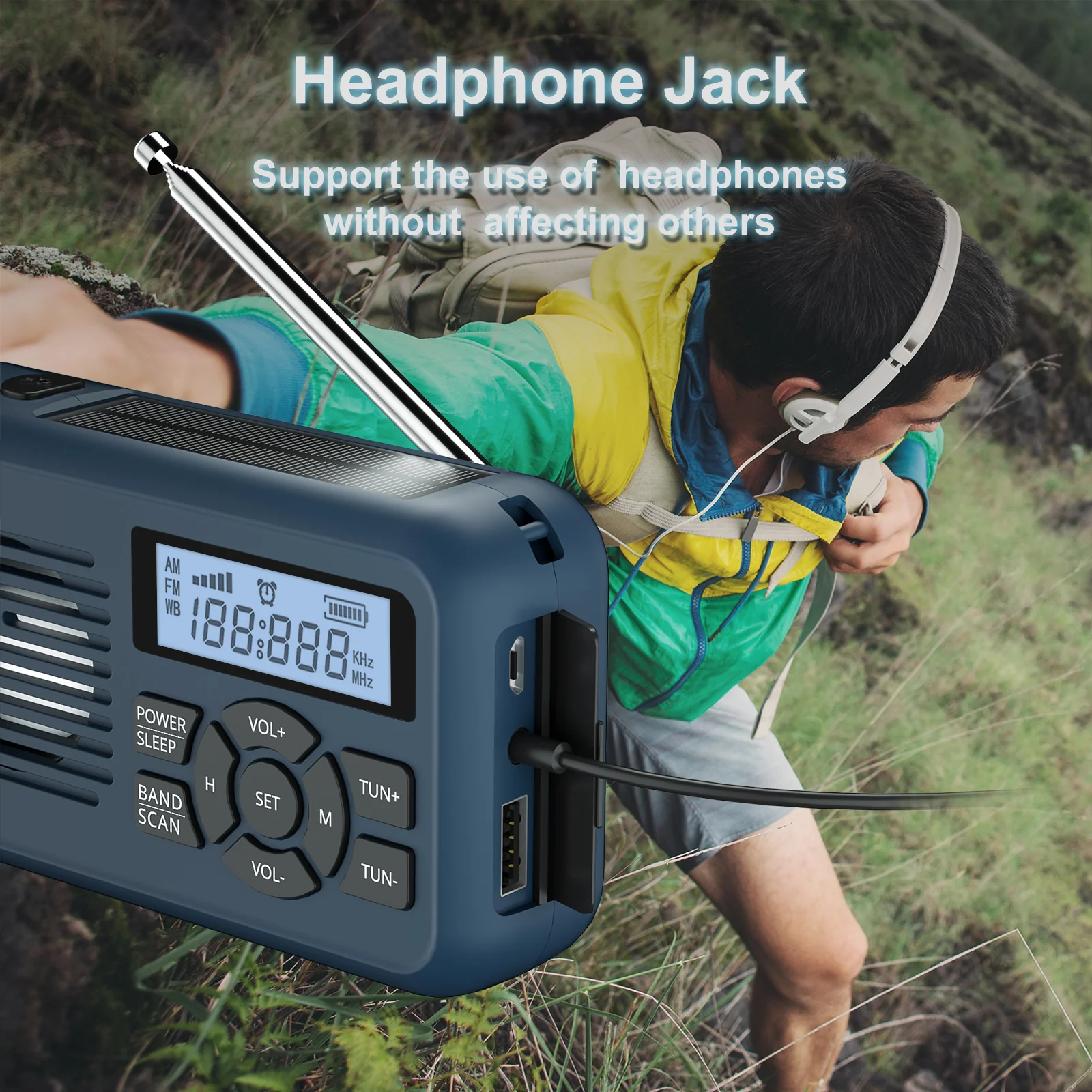 Raddy SW2 Emergency Radio | Hand Crank Solar Powered | AM FM WB | NOAA Weather Radio [DISCONTINUED] - Image 5