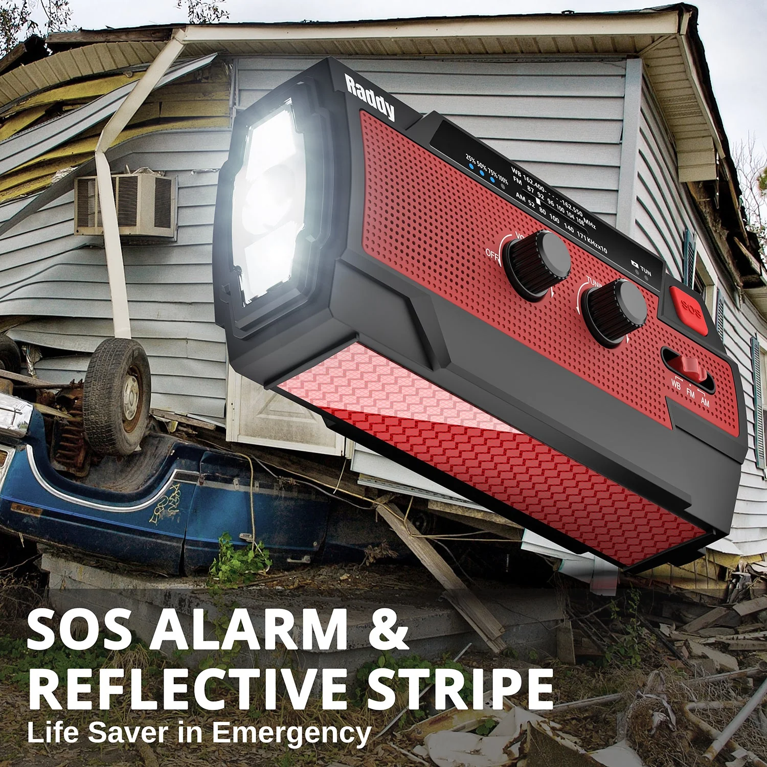 Raddy SW3 Emergency Radio | 5000mAh | Hand Crank | Solar-Powered | FM/AM [DISCONTINUED] - Image 8