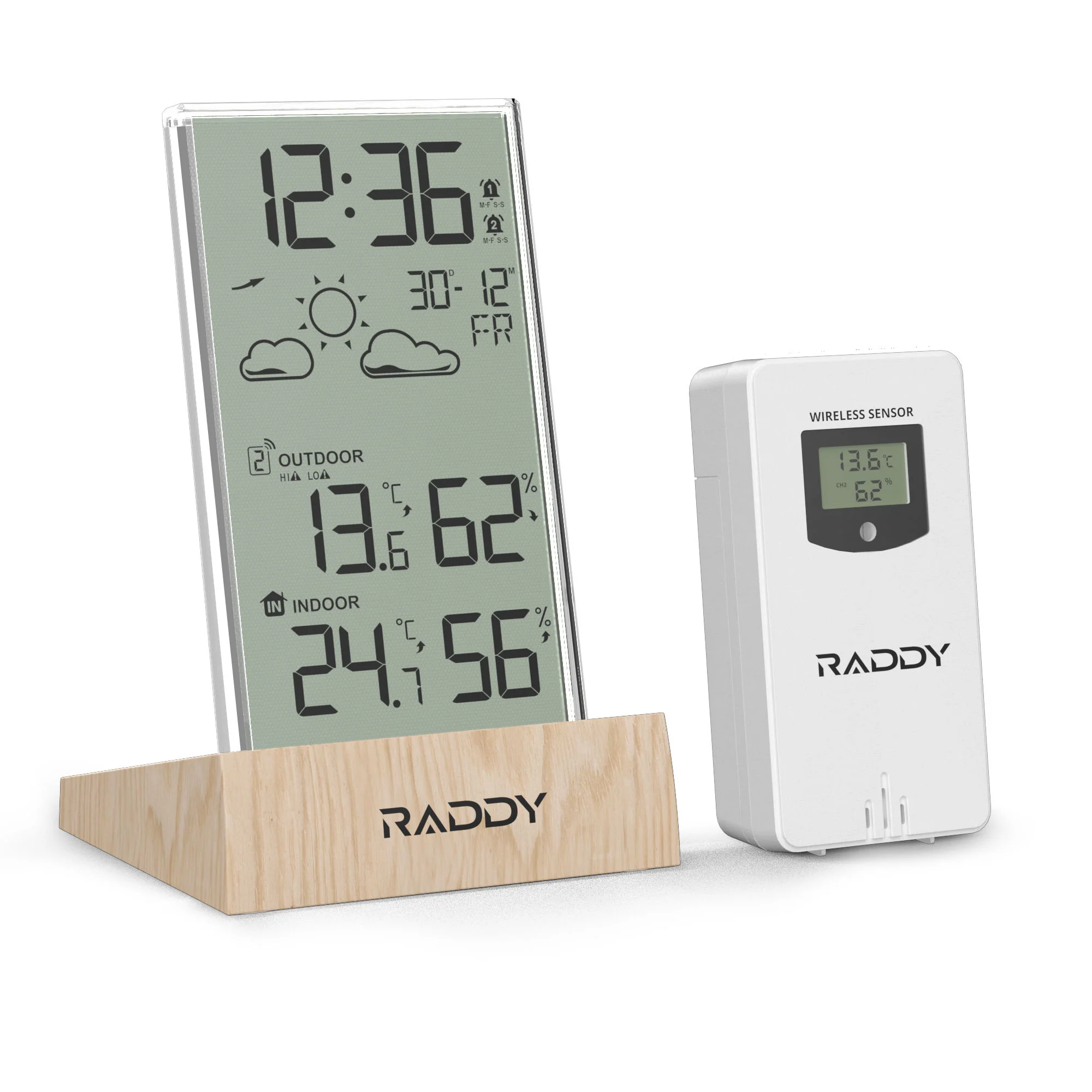 Raddy V5 Weather Station | 5.0’’ LCD Display | Weather Forecast | Battery Powered | Temperature & Humidity