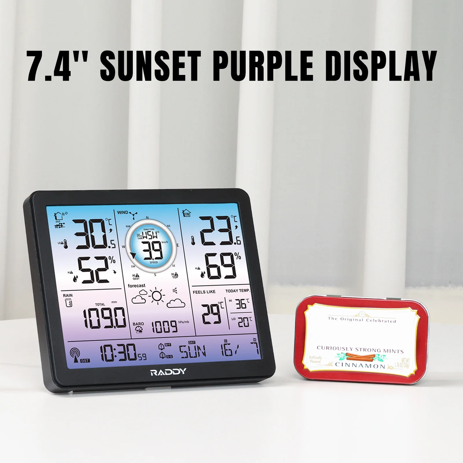 Raddy VP7/AG7 Weather Station | Wireless Thermometer | Color Screen | Atomic Weather Clock | Temperature Humidity Monitor - Image 8
