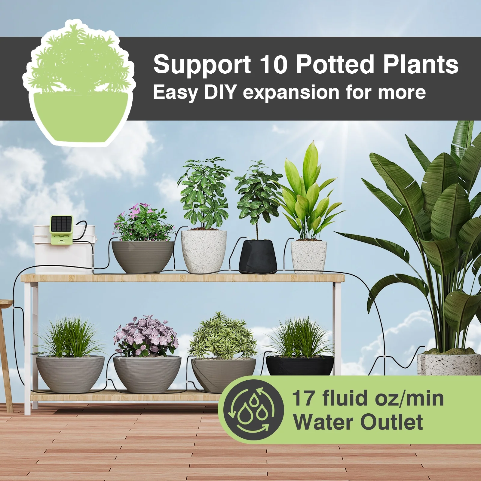 Raddy WS-2 Wi-Fi Drip Irrigation System | APP-Controlled | DIY Automatic Water Pump |  Dual Power Supply - Image 7