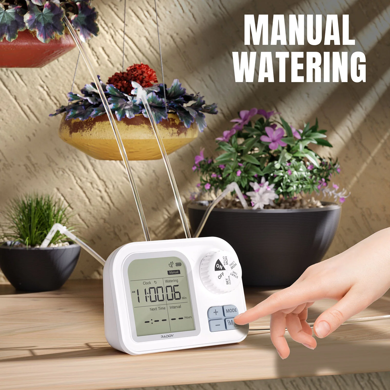 Raddy WS-7 Solar Drip Irrigation Kit | IPX7 Waterproof | Auto Watering System | Auto-Soil Humidity Detection |  2600mAh Battery | Large Display - Image 11