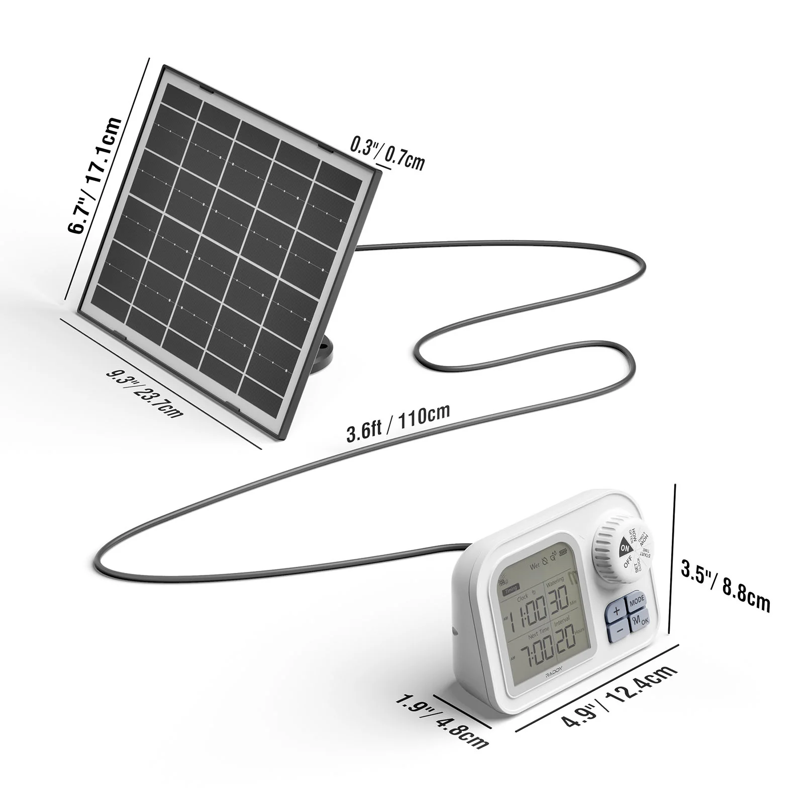 Raddy WS-7 Solar Drip Irrigation Kit | IPX7 Waterproof | Auto Watering System | Auto-Soil Humidity Detection |  2600mAh Battery | Large Display - Image 7