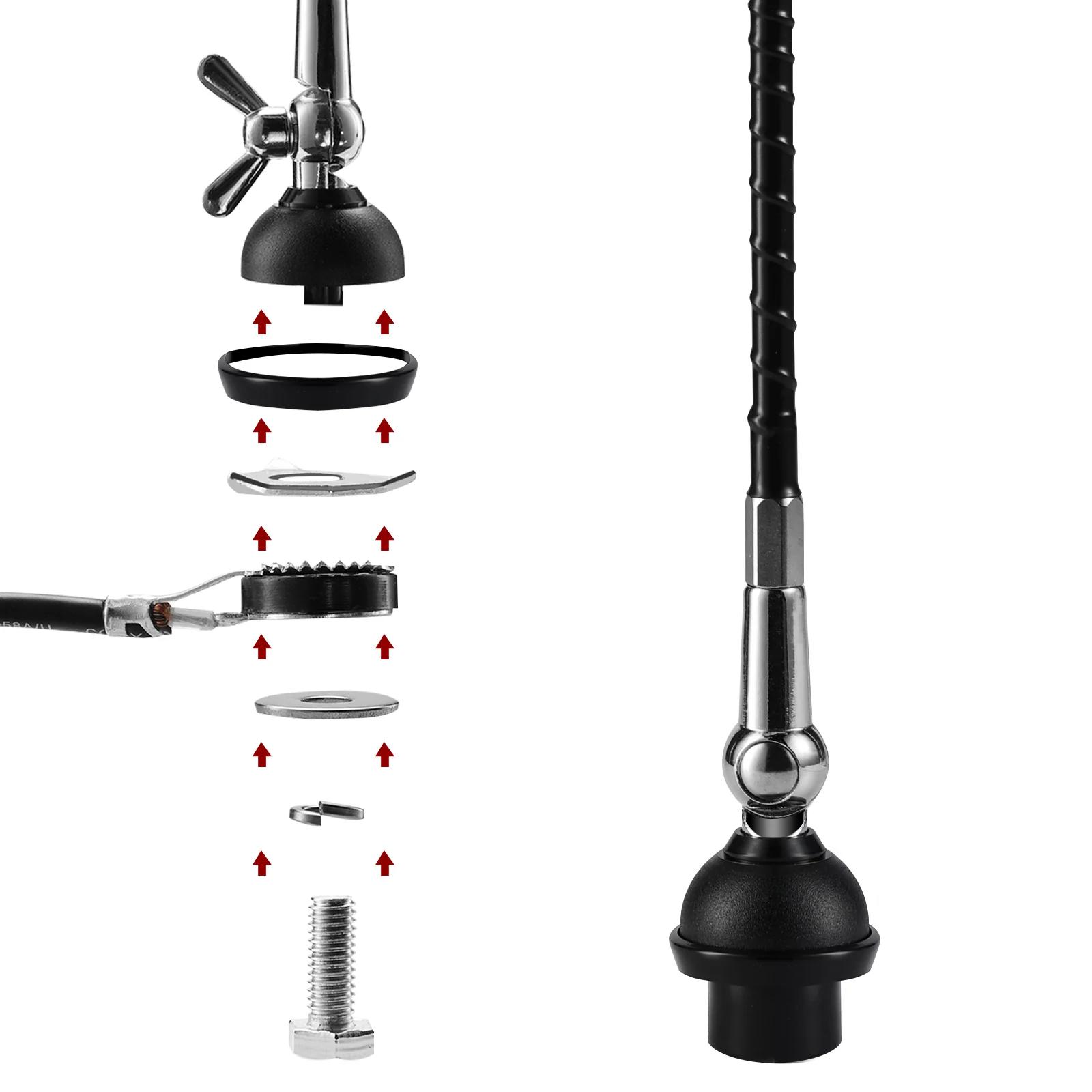 Radioddity CB-514 CB Antenna | 27 Mhz | High Gain Whip Antenna | 157 Inch Cable | Adjustable Angle - Image 4