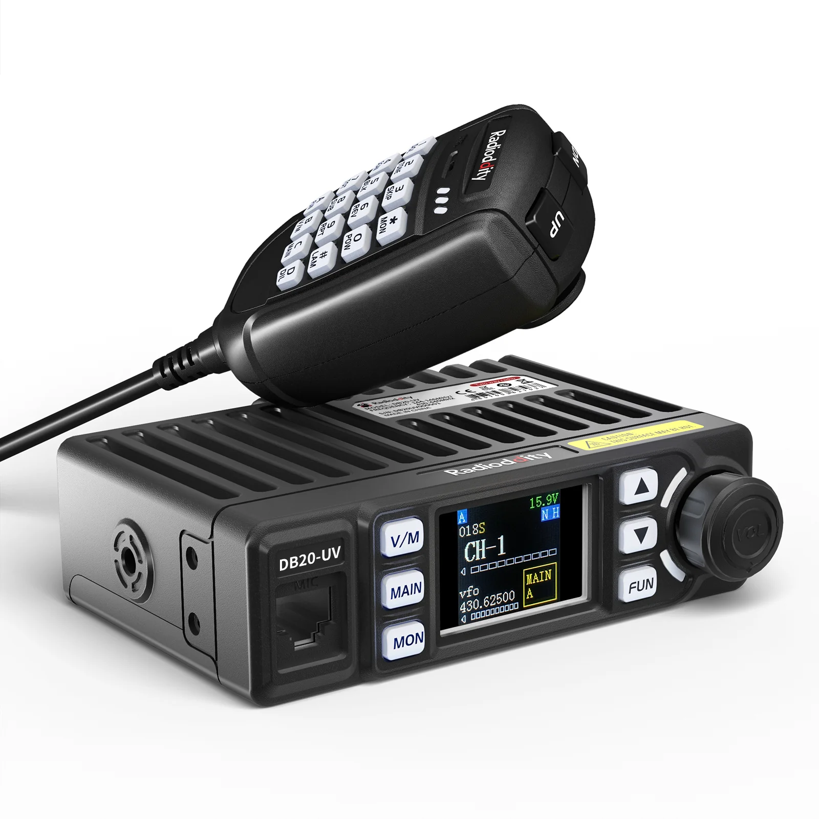 Radioddity DB20-UV Mobile Radio | Dual Band | 20W | Display Sync | 500 Channels | VOX [DISCONTINUED]