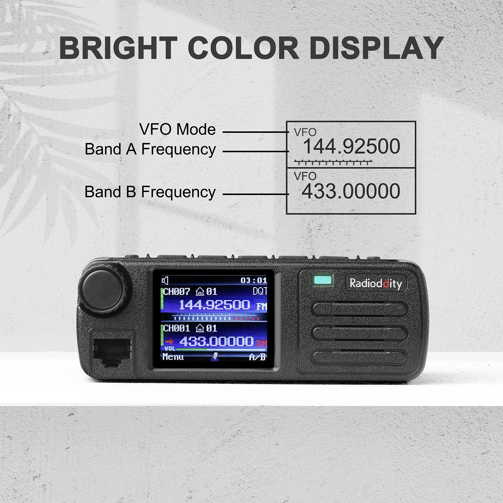 Radioddity DB25-D Mini Mobile Radio | 20W | Analog & Digital DMR | VHF & UHF Dual Band | GPS / APRS | SMS | Color Screen | 500000 Contacts - Image 3