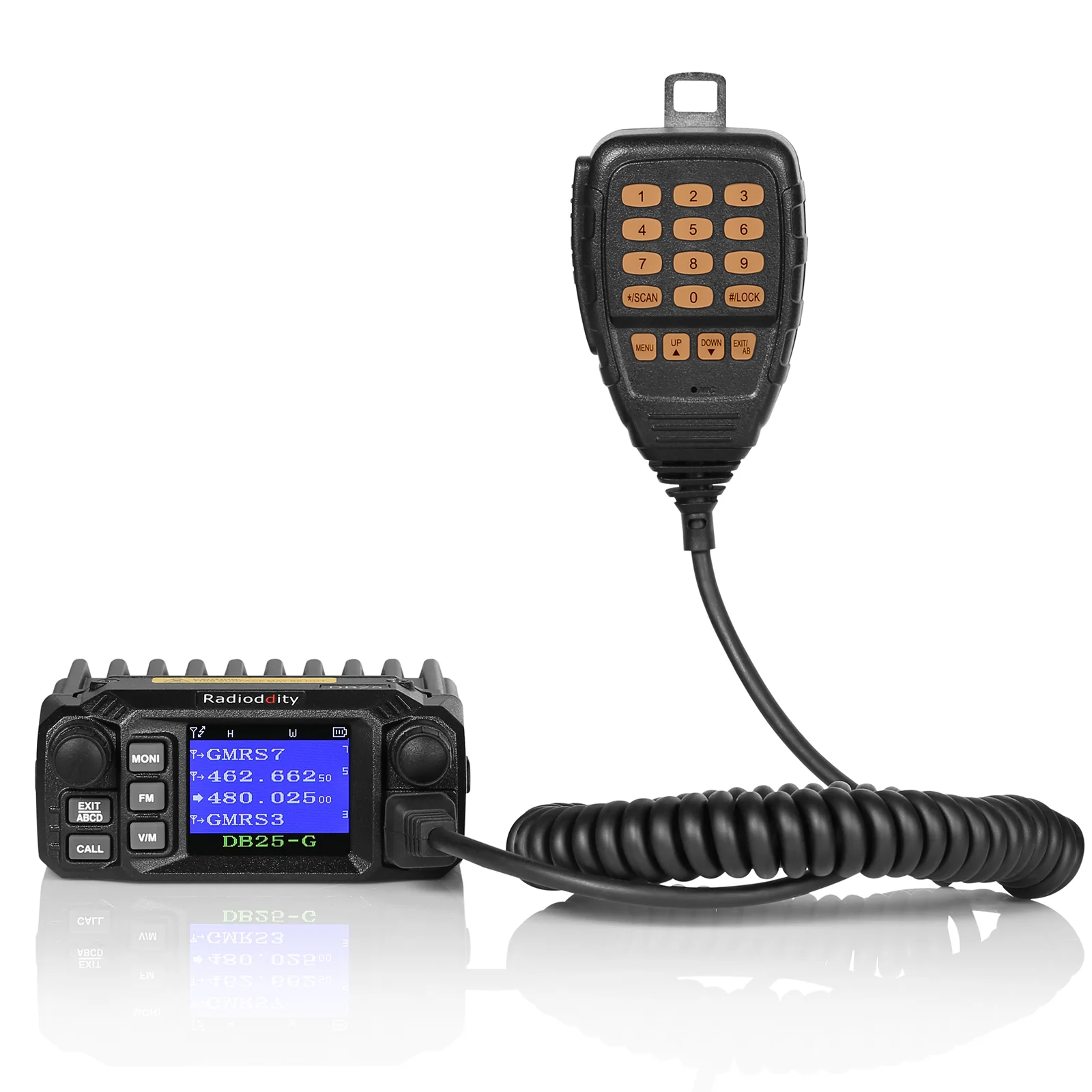Radioddity DB25-G GMRS Mobile Radio | 25W | Quad Watch | UHF VHF Scanning | Repeater Capable | Support CHIRP Programming