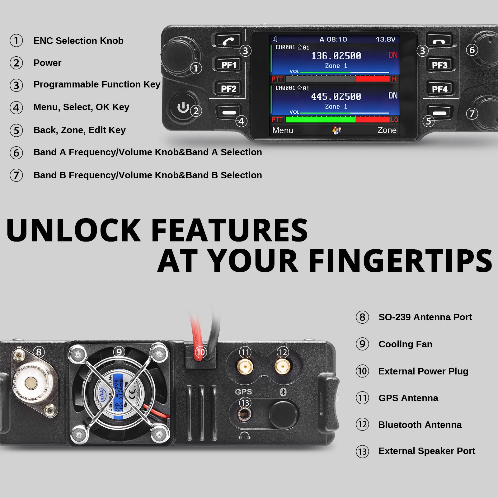 Radioddity DB40-D DMR Mobile Radio | 40W | Analog & Digital | VHF & UHF | GPS & APRS | Cross-band Repeat | Bluetooth 5.0 | 500K Contacts | 10 DIY Keys - Image 5