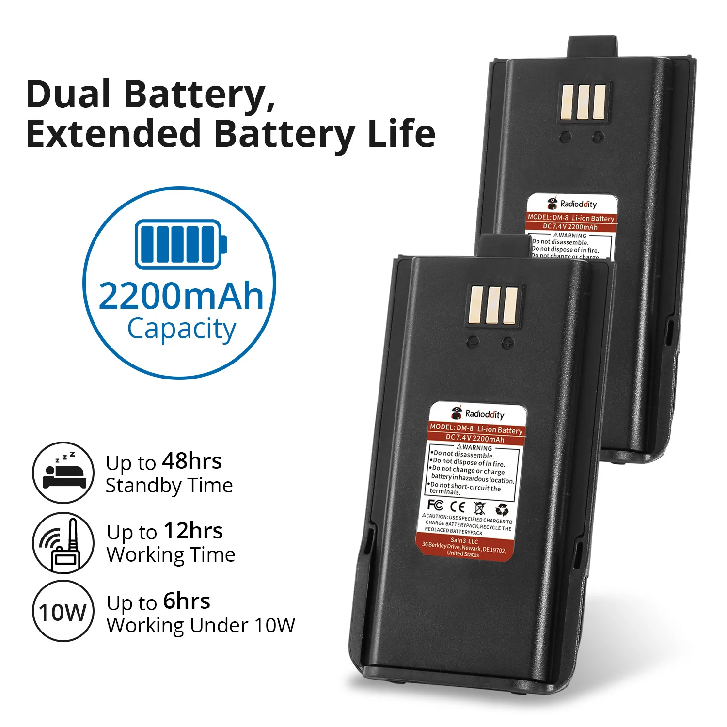 Radioddity GA-510 | 10W | Dual Band | Tri-power | 2 Batteries | Support CHIRP Programming - Image 4