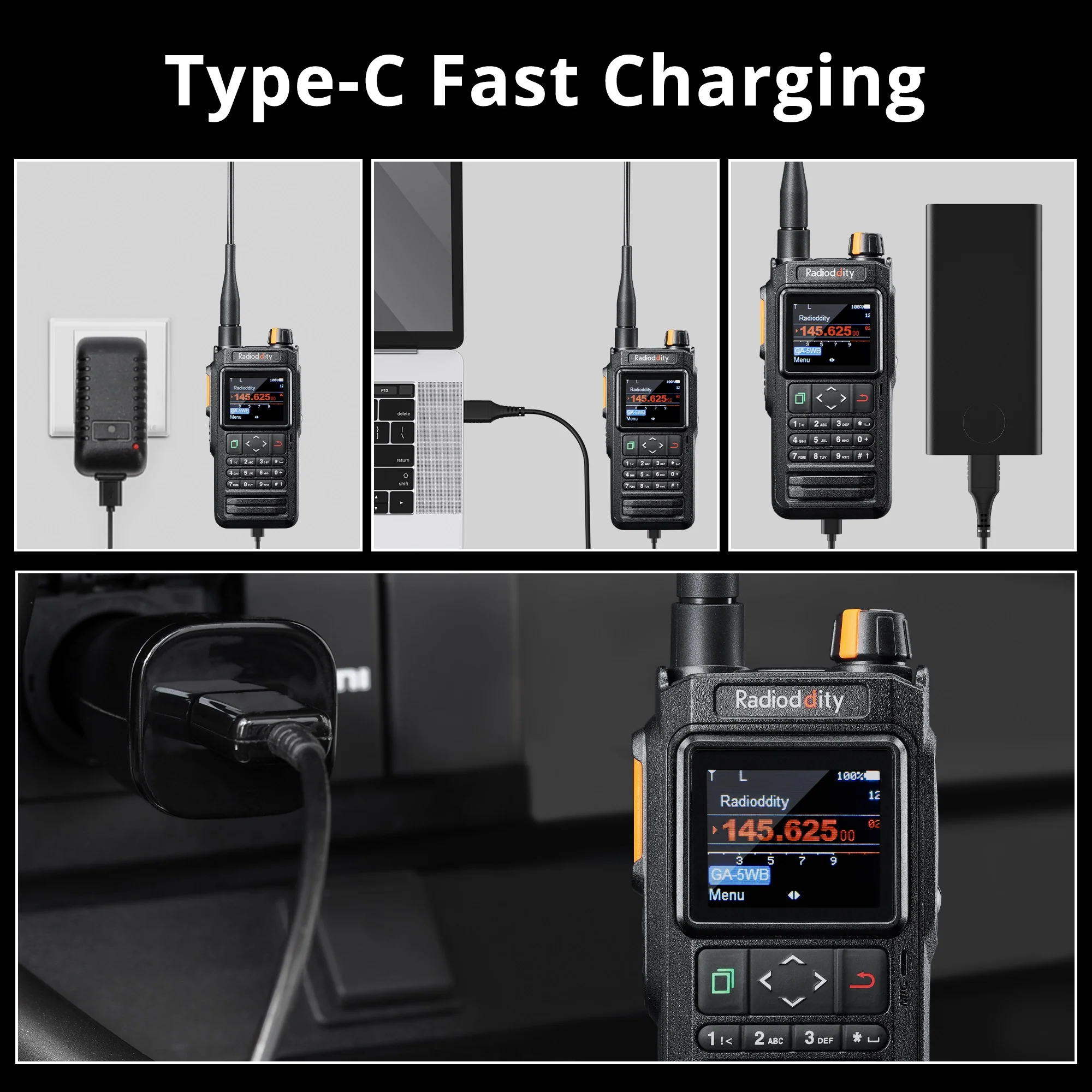 Radioddity GA-5WB | 5W | VHF & UHF | GPS & APRS | Bluetooth Programming | Air Band | IP67 | 2600mAh USB-C - Image 9