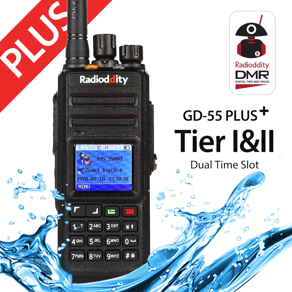 Radioddity GD-55 Plus | UHF DMR | 2800mA | 10/4W | Waterproof | Record [DISCONTINUED] - Image 2