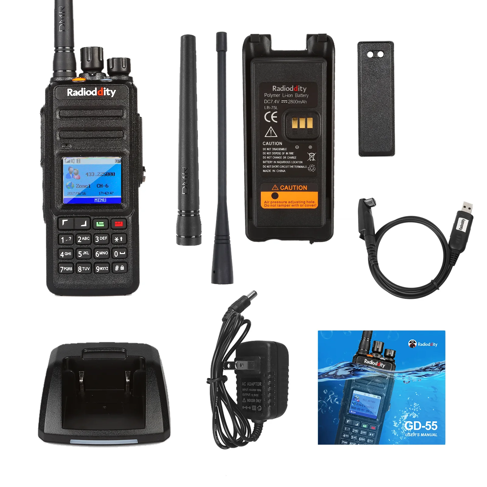 Radioddity GD-55 Plus | UHF DMR | 2800mA | 10/4W | Waterproof | Record [DISCONTINUED] - Image 7