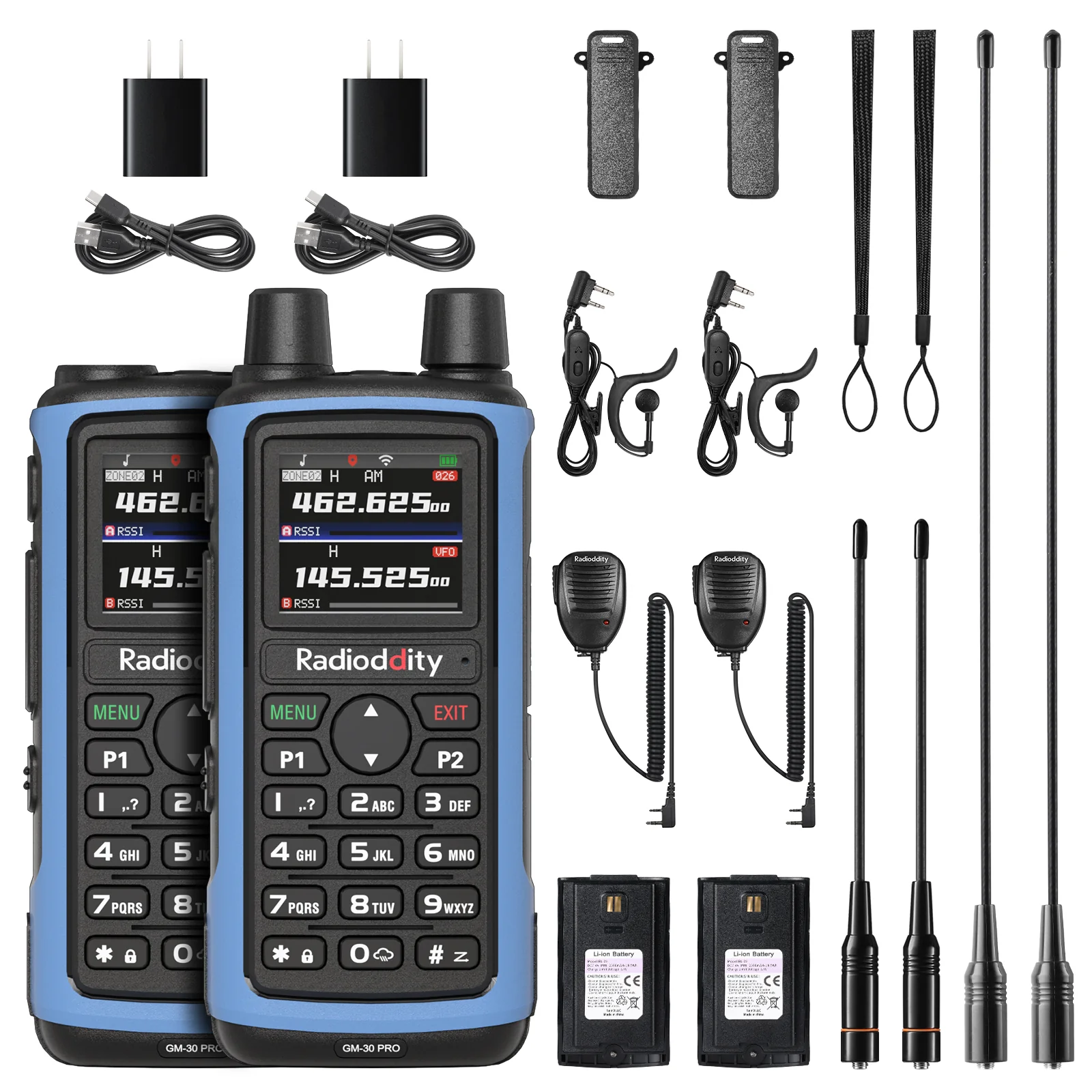 Radioddity GM-30 PRO GMRS Radio | 1.77" TFT Display | 1,000 Channels | APP Wireless Programming | UHF/VHF/ NOAA/FM/Airband RX | USB-C Charging | Frequency Copy | Support CHIRP Programming - Image 11