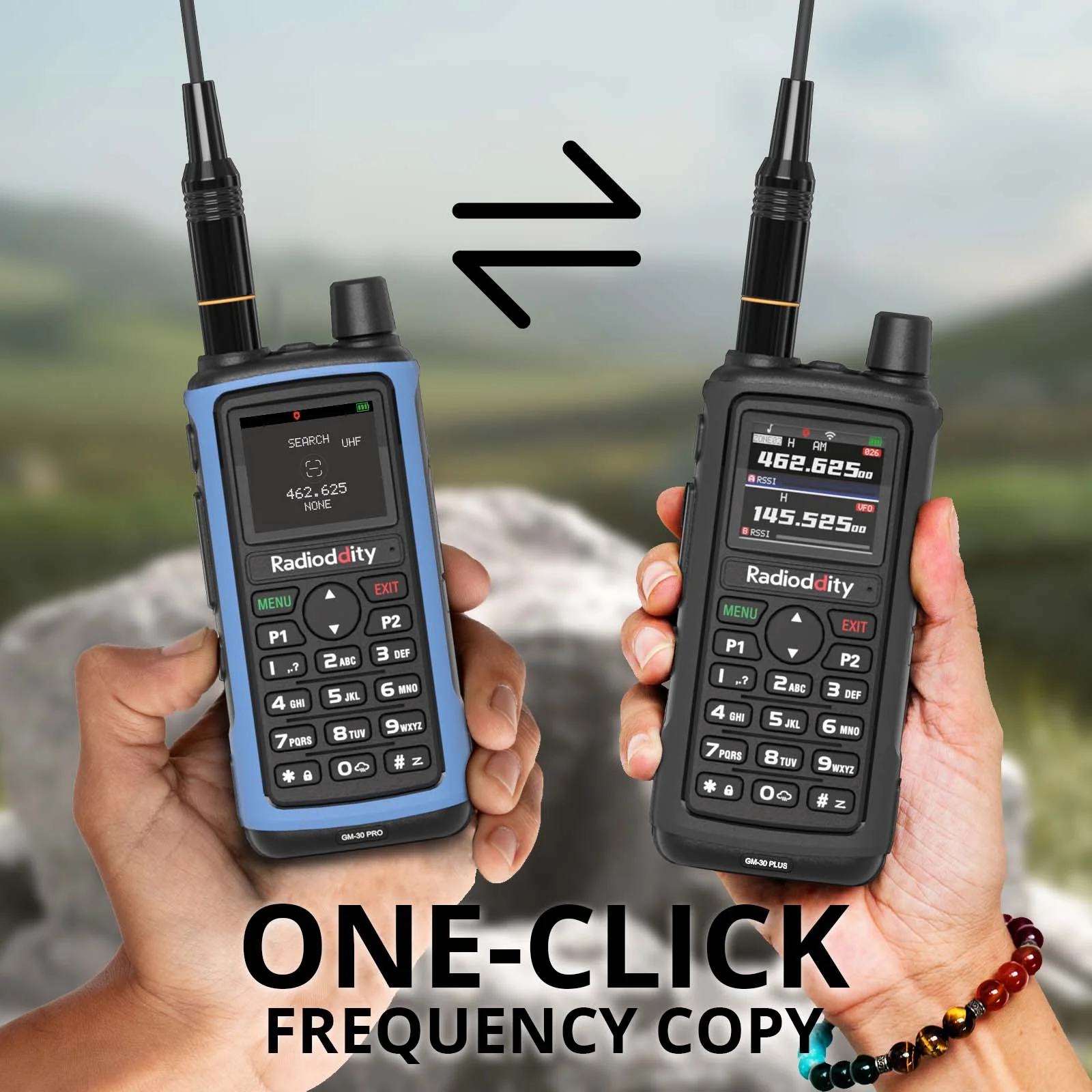 Radioddity GM-30 PRO GMRS Radio | 1.77" TFT Display | 1,000 Channels | APP Wireless Programming | UHF/VHF/ NOAA/FM/Airband RX | USB-C Charging | Frequency Copy | Support CHIRP Programming - Image 6