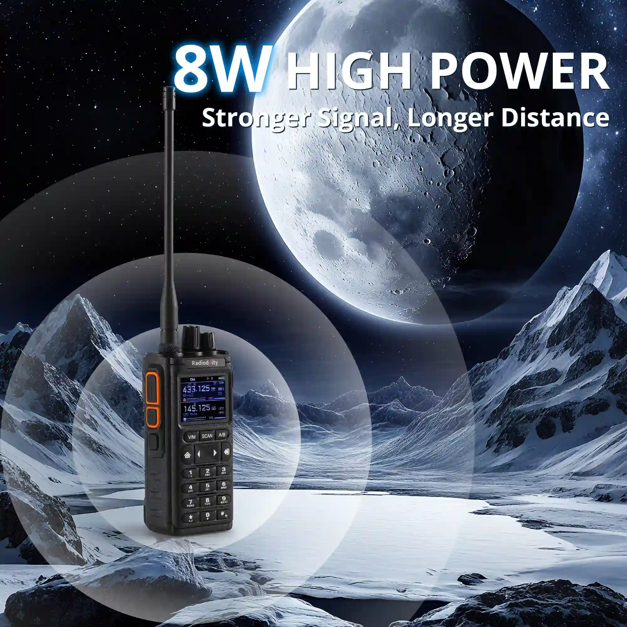 Radioddity GS-10B 8W Ham Radio | Multi-Band TX & RX | BT APP Programmable | Dual PTT | Color Display | USB-C | Support CHIRP Programming - Image 5