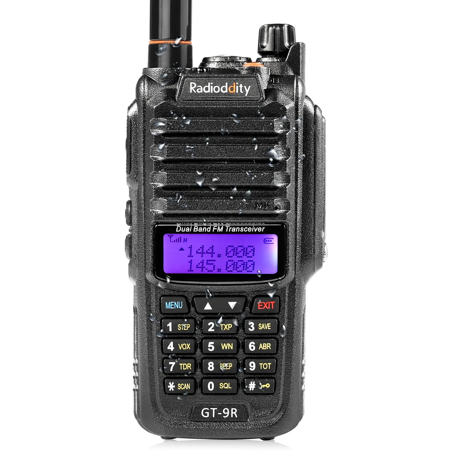 Radioddity GT-9R Dual Band Radio | 5W | IP67 Waterproof | 2000mAh | Customized EU Frequency