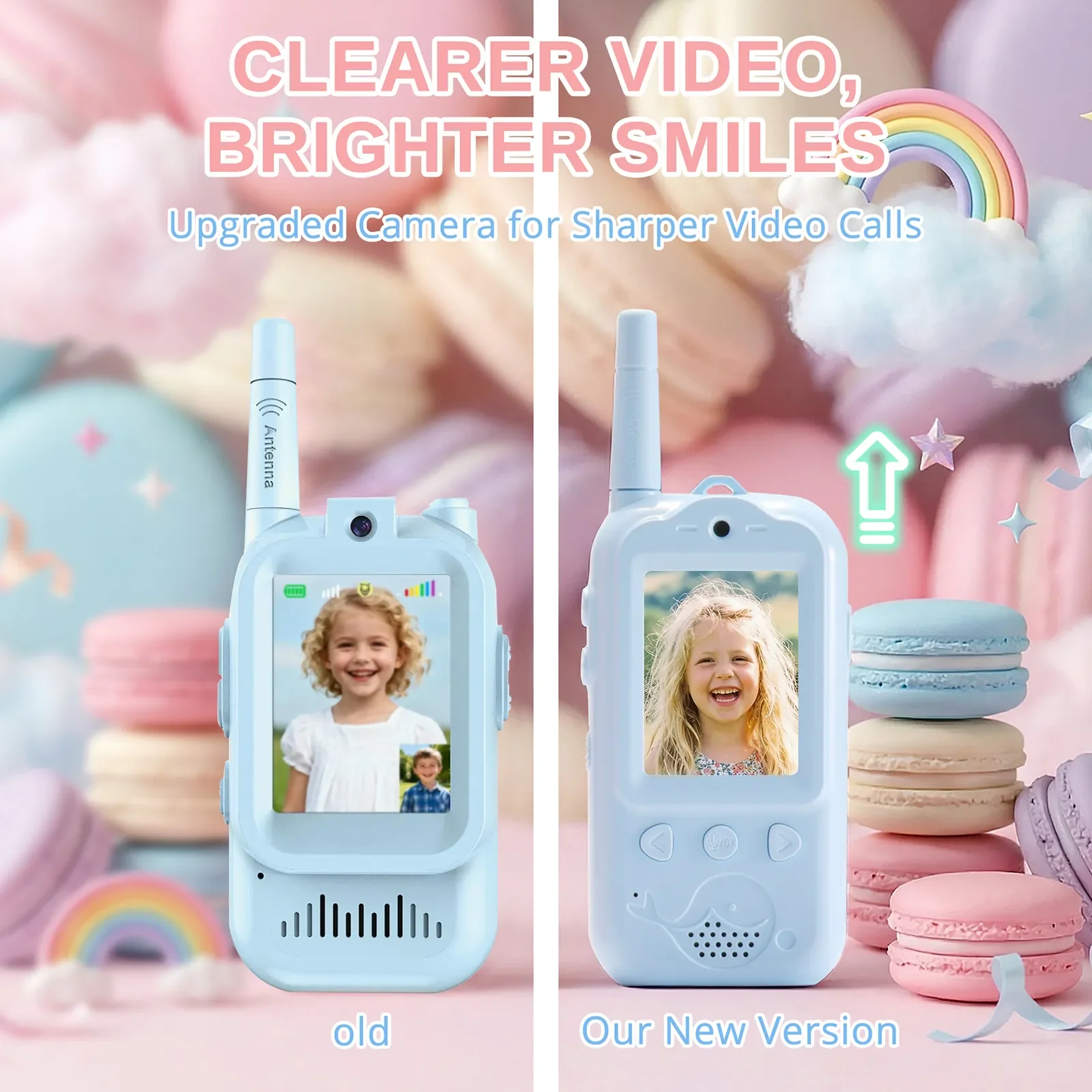 Radioddity KiddoTalk V1 Video Screen Walkie Talkies | 4 Fun Video Modes & Voice Effect | Toys for Boys&Girls - Image 3