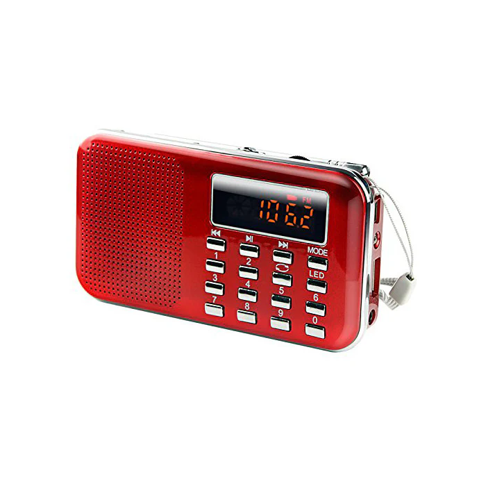 Radioddity L-908 Mini Digital FM LCD Radio, Red [DISCONTINUED] - Image 3