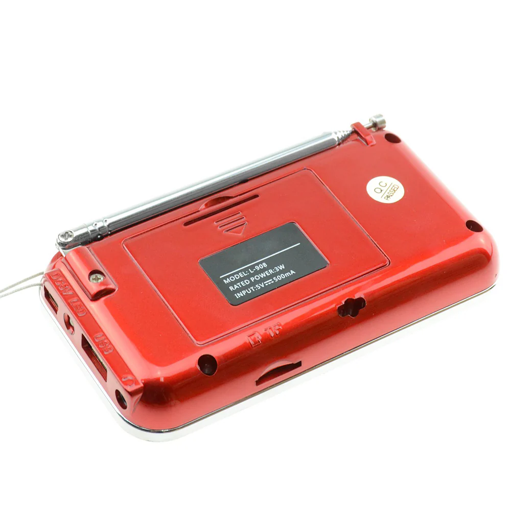 Radioddity L-908 Mini Digital FM LCD Radio, Red [DISCONTINUED] - Image 5