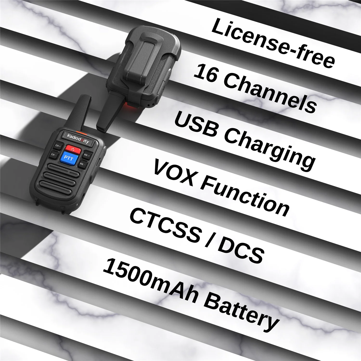 Radioddity PR-T5 [2 Packs]  | PMR 446 License-free | USB Charging | VOX [DISCONTINUED] - Image 3