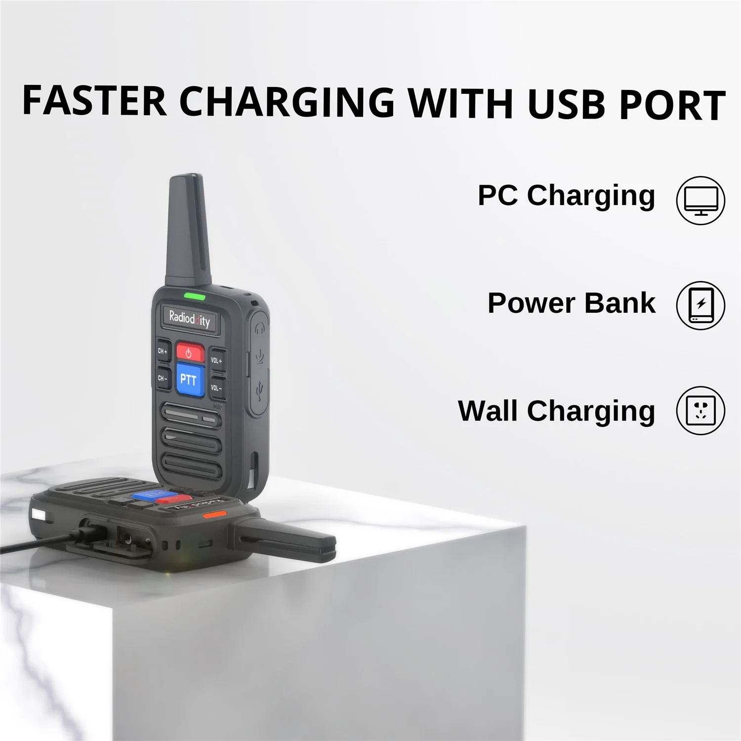 Radioddity PR-T5 [2 Packs]  | PMR 446 License-free | USB Charging | VOX [DISCONTINUED] - Image 5