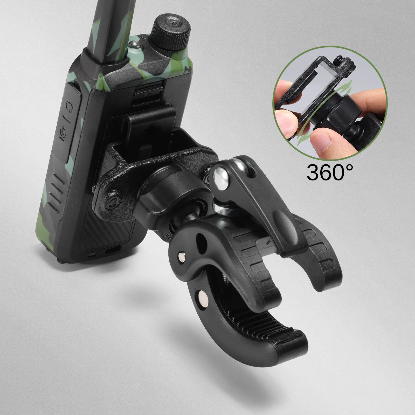 Radioddity RH3 Bike Two Way Radio Holder | Adjustable Clamp Size | Tool-Free Installation - Image 2