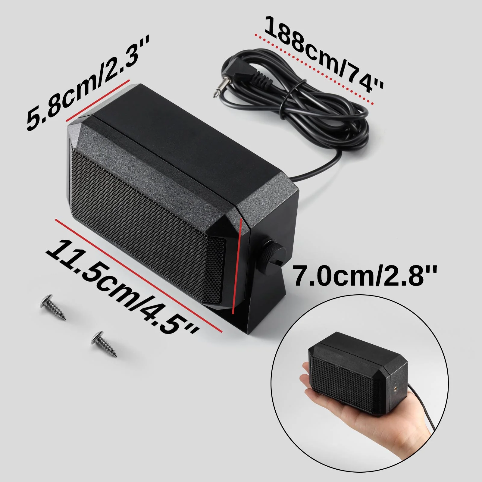 Radioddity RS58 External Speaker | 5W | Clearer Sound | Extended Speaker Cable 74" | Compatible with Radioddity QT40/QT60Pro/QT80/CB-900PRO/CB-500/DB50 - Image 6