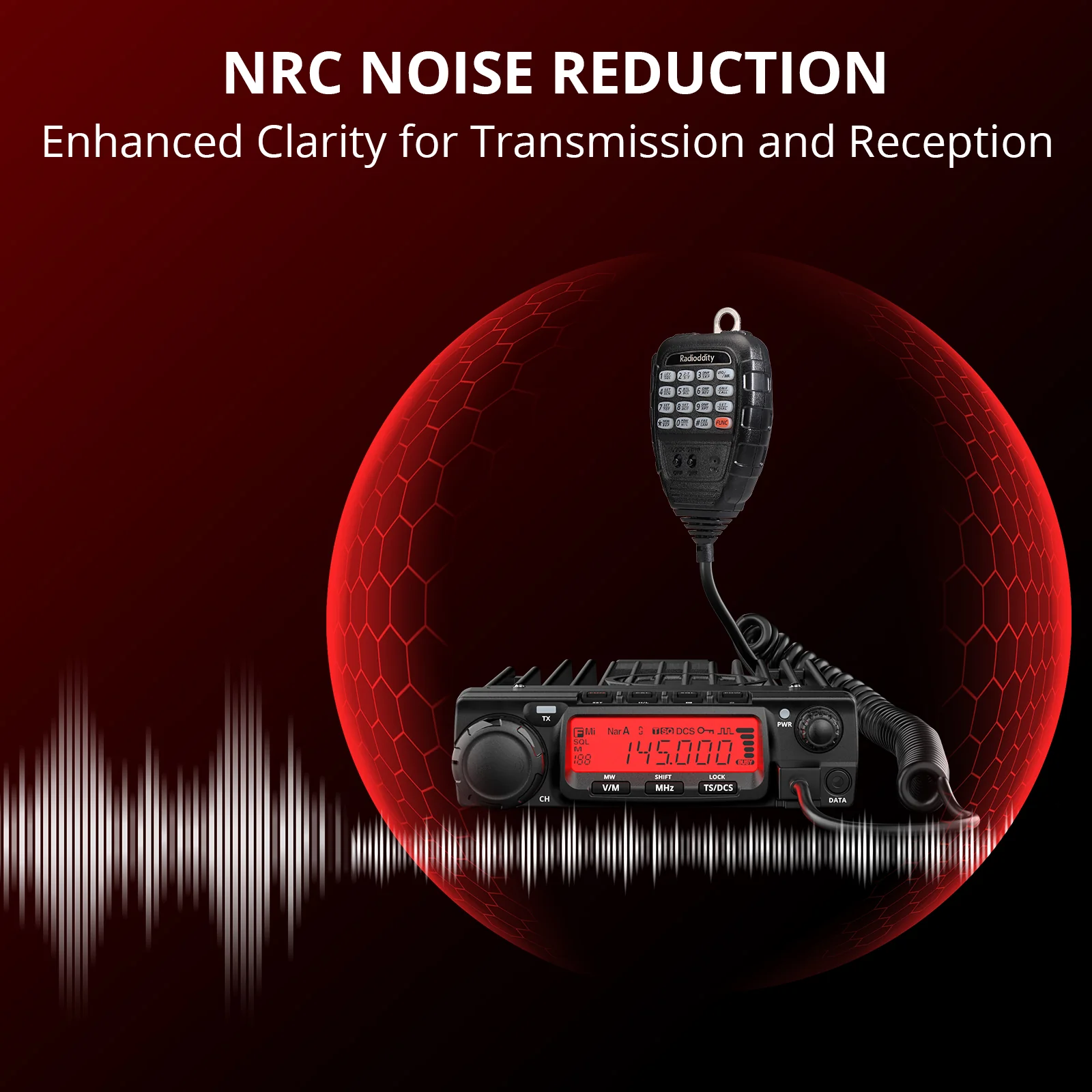 Radioddity VB70-B Mobile Radio | VHF | Max 70W | Bluetooth PTT | Background Noise Reduction | Air Band - Image 8