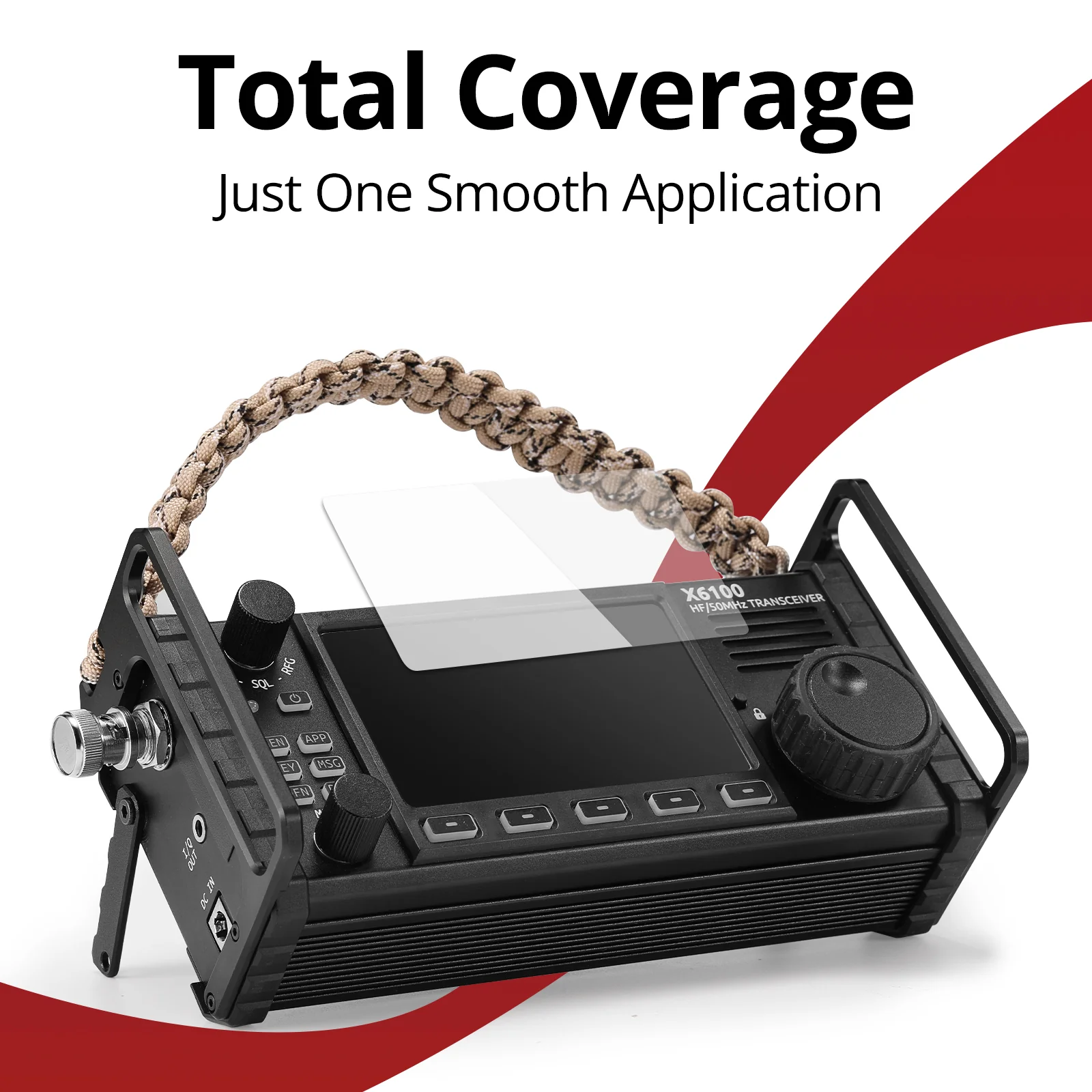 Radioddity X6100-H1 Protection Bracket | Screen Protector | Braiding Rope Handle | for Xiegu X6100 - Image 3