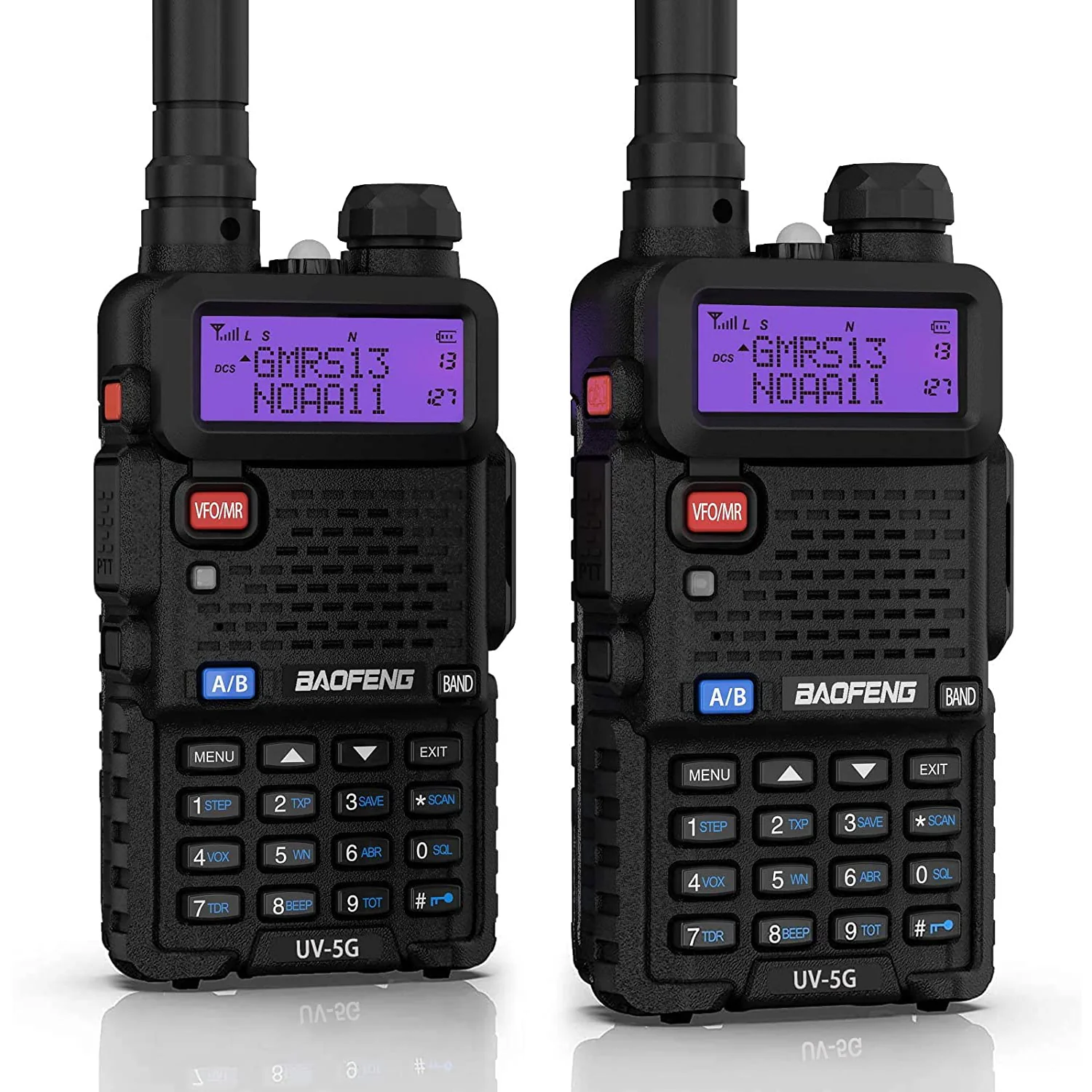 Baofeng UV-5X / UV-5G [1 Pair] GMRS Radio | 5W | Repeater Capable | NOAA Scan | Support CHIRP Programming - Image 2