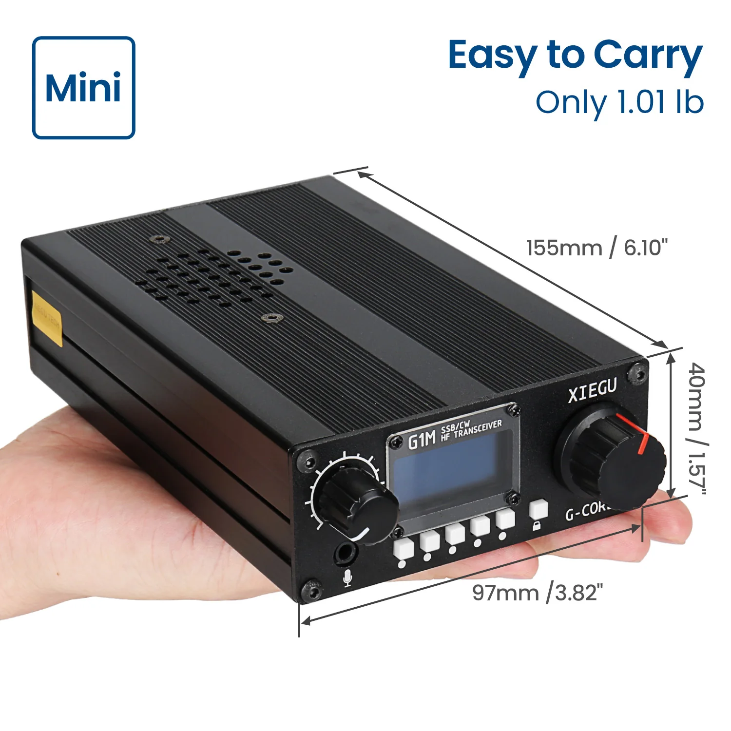 XIEGU G1M HF Transceiver | Quad Band | Portable SDR | QRP | 5W SSB CW AM - Image 6