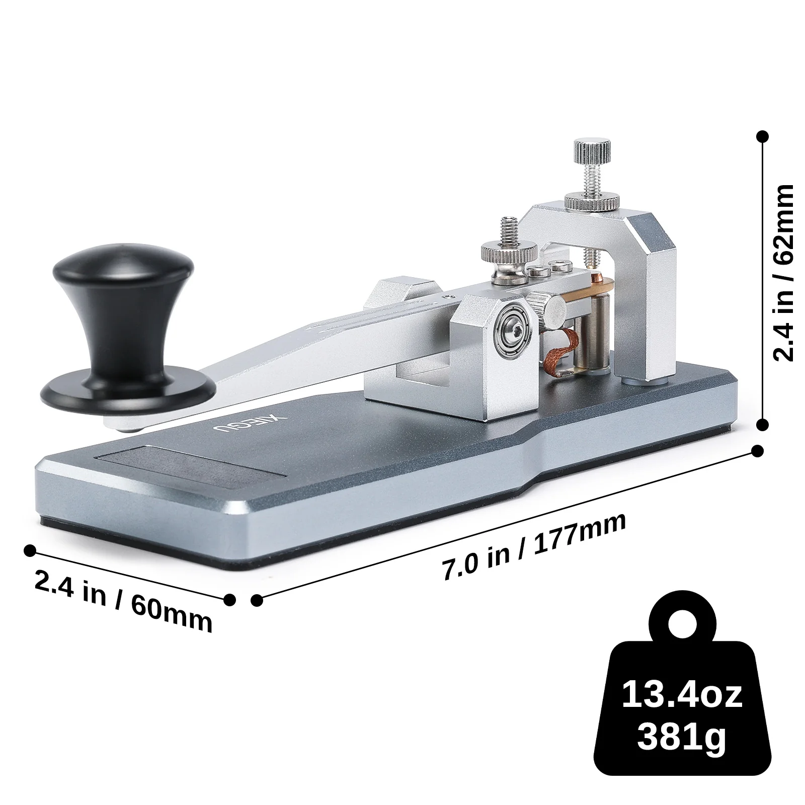 Xiegu VK-5 Mini CW Straight Key | Morse Code Key | 3.5mm Jack | Durable CNC Aluminum Base | for HF Transceiver G90 X6100 X6200 X5105 G106 - Image 3