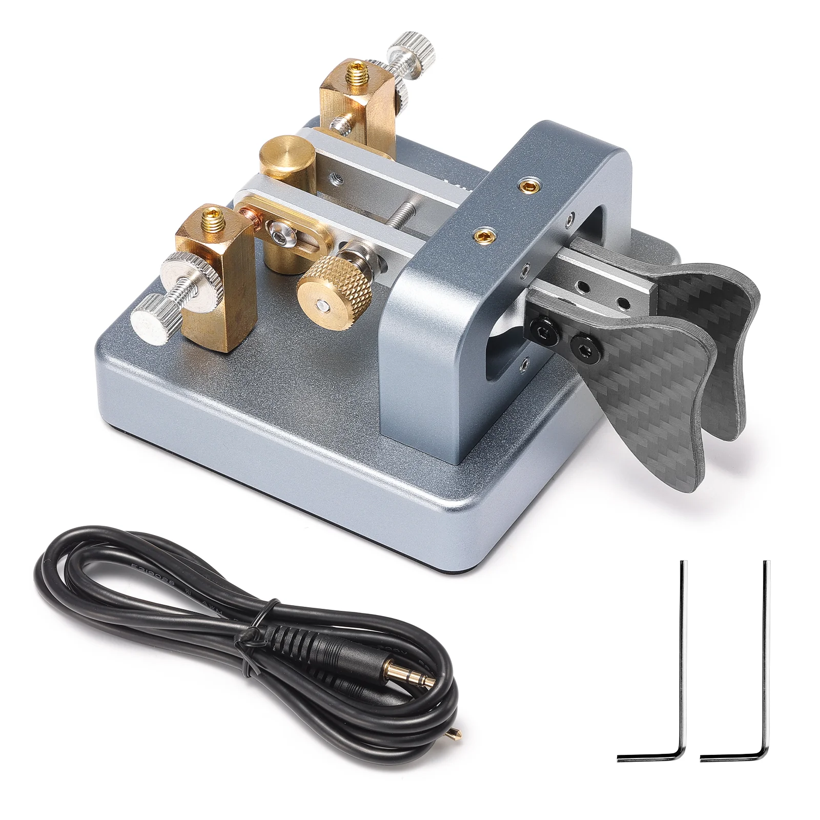 Xiegu VK-6 Iambic CW Morse Code Key | Dual Paddle | Adjustable Spring | 3.5mm Plug | Durable CNC Aluminum Base | for HF Transceiver G90 X6100 X6200 X5105 G106