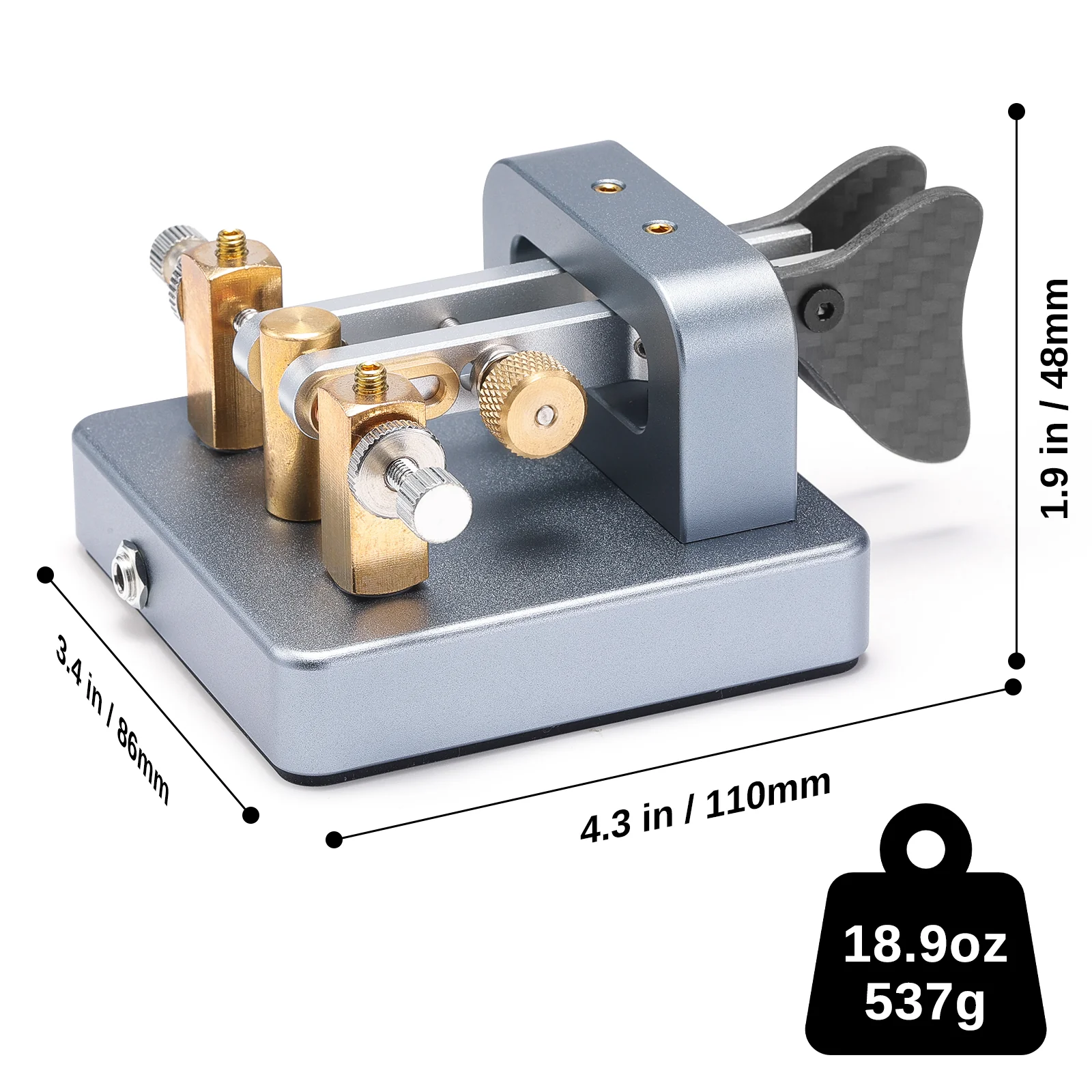 Xiegu VK-6 Iambic CW Morse Code Key | Dual Paddle | Adjustable Spring | 3.5mm Plug | Durable CNC Aluminum Base | for HF Transceiver G90 X6100 X6200 X5105 G106 - Image 2