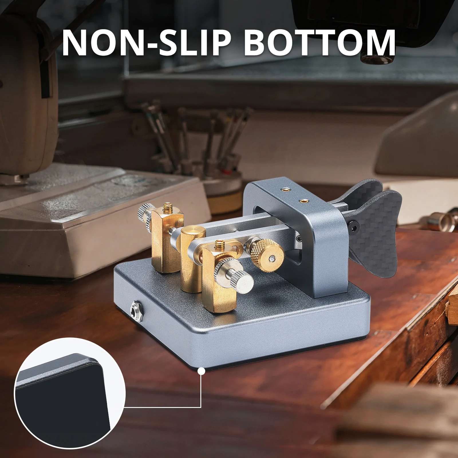Xiegu VK-6 Iambic CW Morse Code Key | Dual Paddle | Adjustable Spring | 3.5mm Plug | Durable CNC Aluminum Base | for HF Transceiver G90 X6100 X6200 X5105 G106 - Image 4