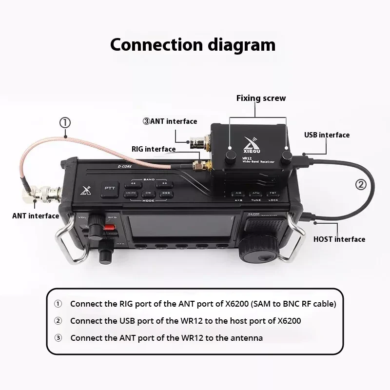 Xiegu WR12 Add-on Wideband Receiver | Expansion Kit | 54-1000MHz | for Xiegu X6200 - Image 6