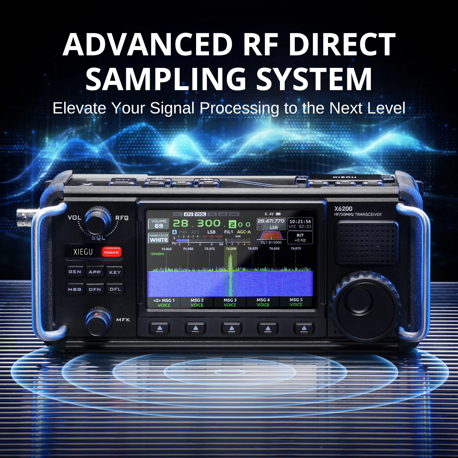 Xiegu X6200 HF Transceiver | 8W | Full Mode Full Band | RF Direct Sampling | Replaceable Battery | Built-in ATU | SDR Structure | WFM AIR RX - Image 3