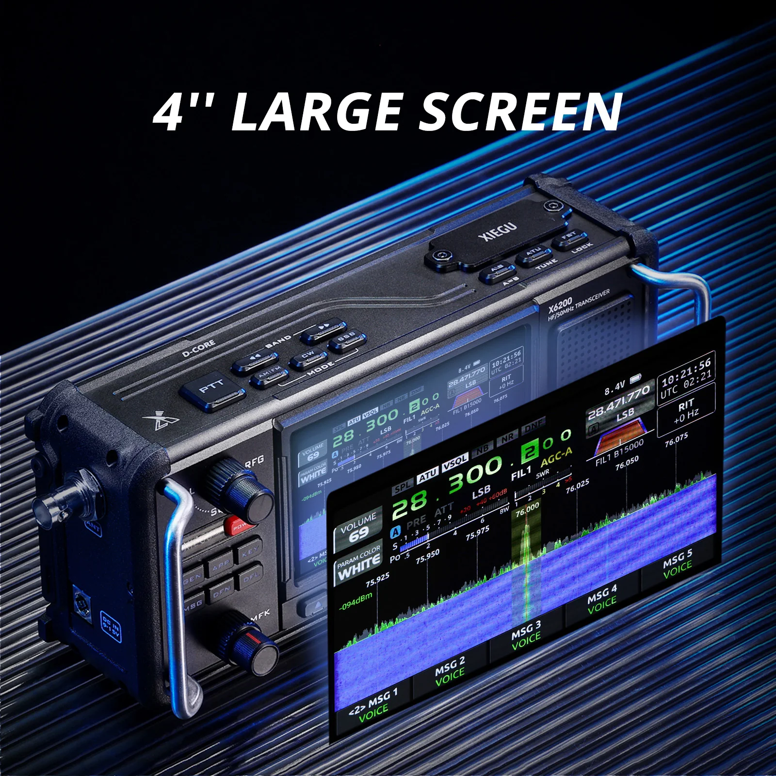 Xiegu X6200 HF Transceiver | 8W | Full Mode Full Band | RF Direct Sampling | Replaceable Battery | Built-in ATU | SDR Structure | WFM AIR RX - Image 9